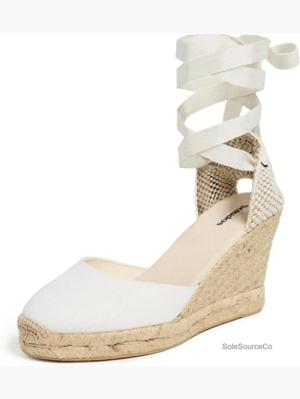 Wedge Espadrilles with Braided Jute, Lace-Up Ankle Strap, Canvas Upper